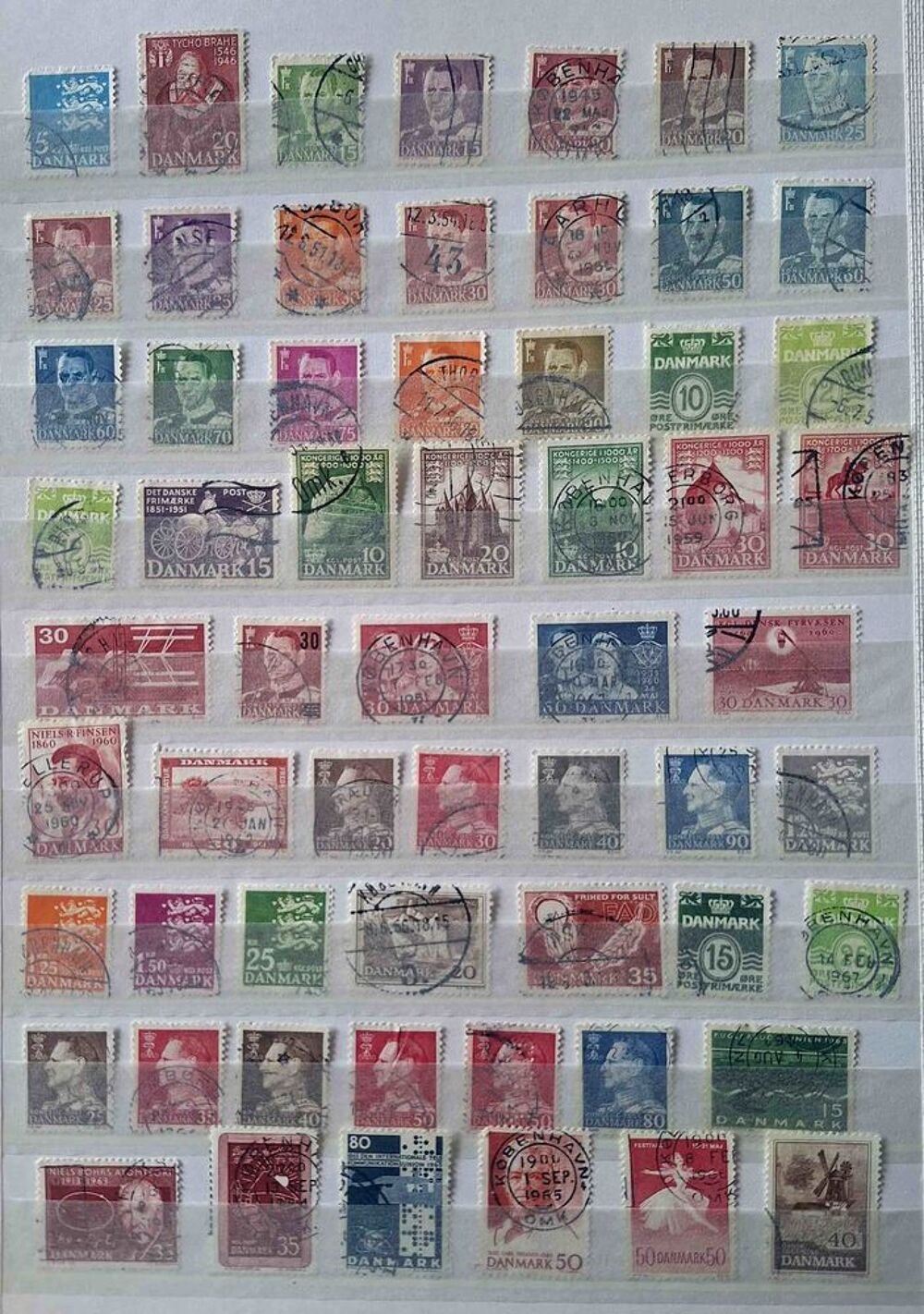 S&eacute;rie de timbres de collection du Danemark 