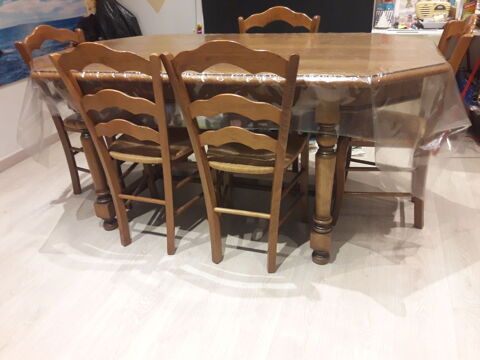 Table + 5 chaises assises paill�es en ch�ne 430 Malemort-sur-Corr�ze (19)