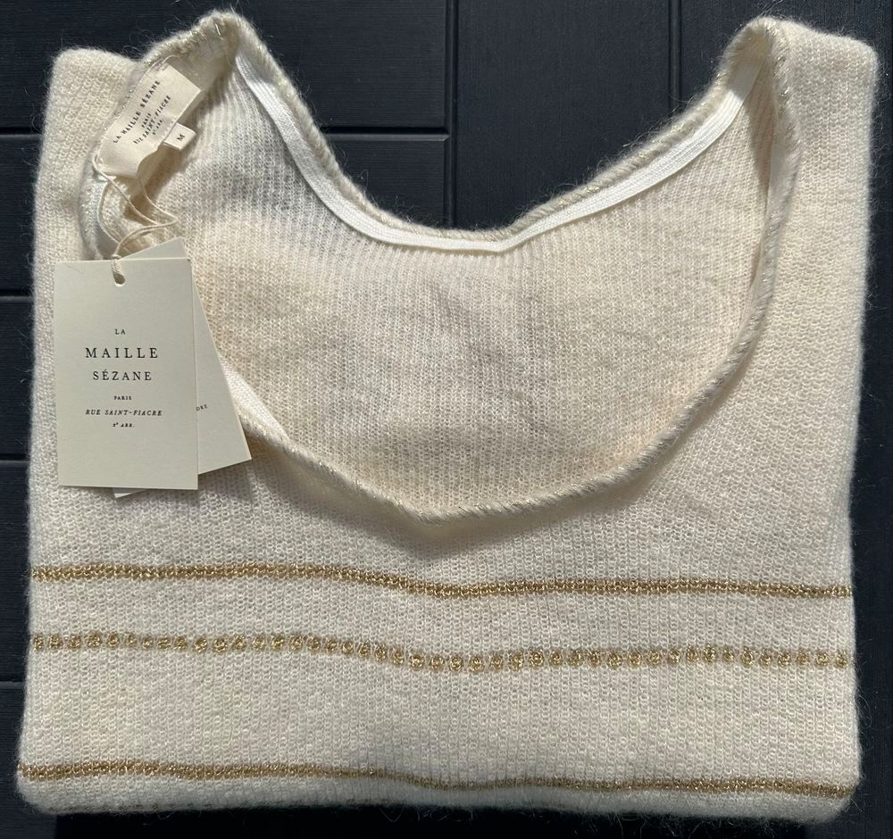 Pull S&eacute;zane, mod&egrave;le Tamara, &eacute;cru/dor&eacute;, Taille M Vêtements