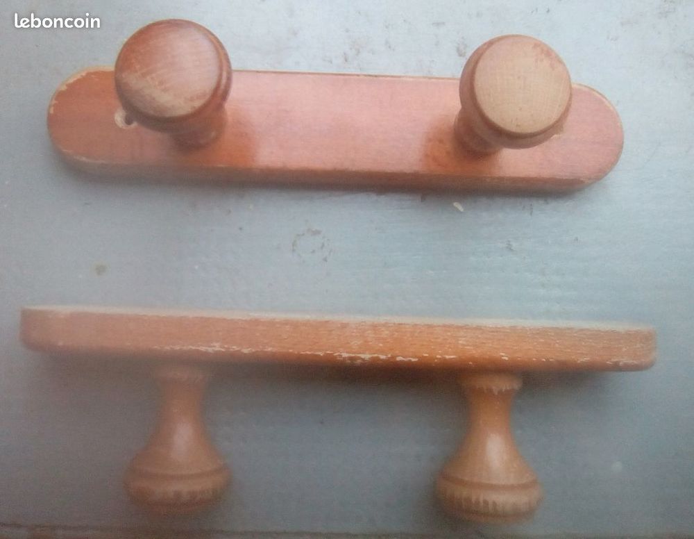 Porte manteau bois 2 / 3 / 4 pat&egrave;res - brut, vernis ou blanc D�coration