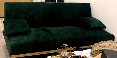 Canap clic clac velours vert 230 Paris 15 (75)