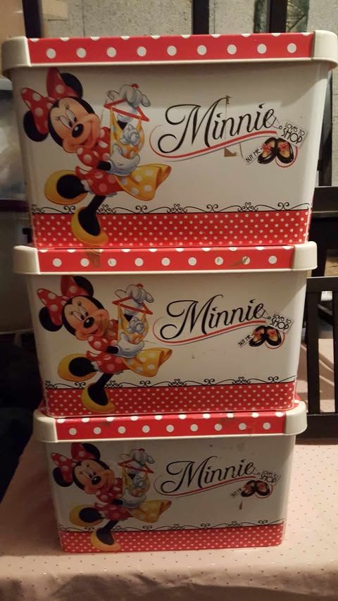  Trois jolies caisses Minnie  Mickey fermées décorées N°1358 Beaune (21)