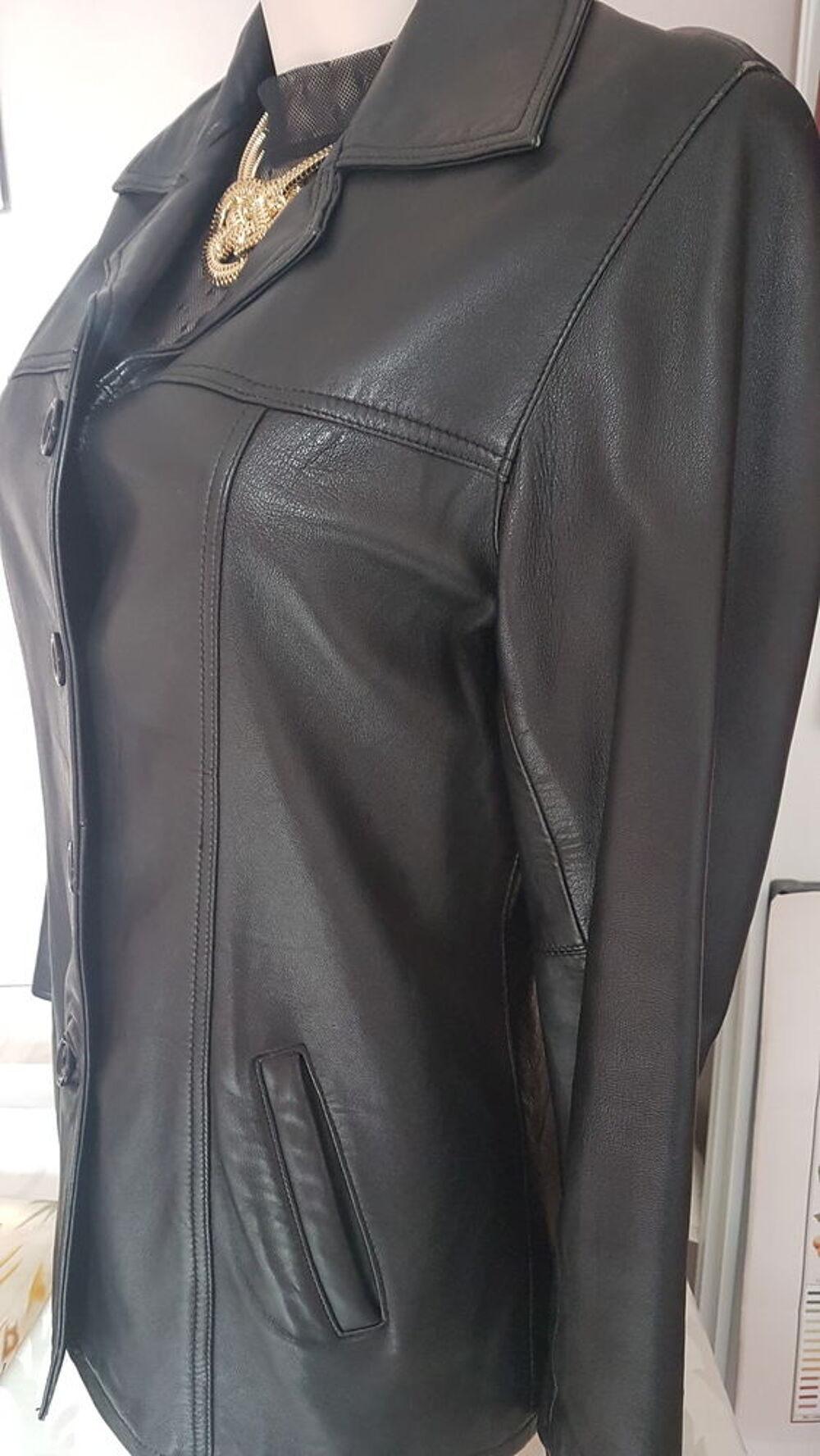 Veste 3/4 Femme 100% Cuir d'agneau Vêtements