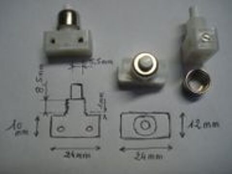 interrupteur � poussoir, �crou chrome, bornes � vis, lampe 3 Marseille 13 (13)