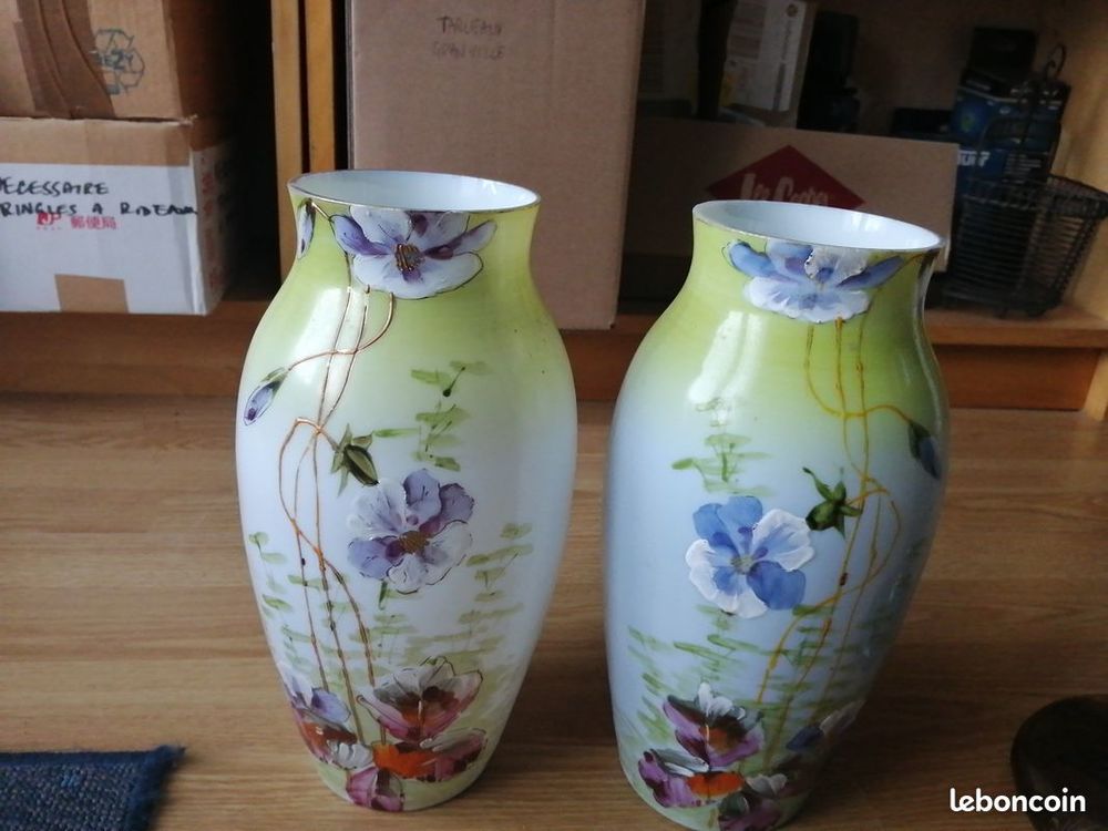 vase porcelaine &agrave; fleurs d&eacute;coration maison rose tulipe iris Décoration