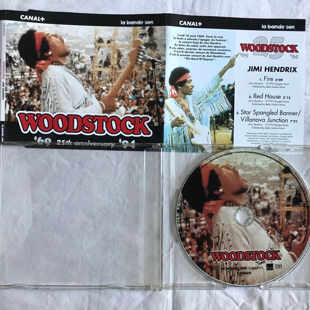 CD Jimi Hendrix Woodstock &quot;69 25th Anniversary 94&quot; CD et vinyles