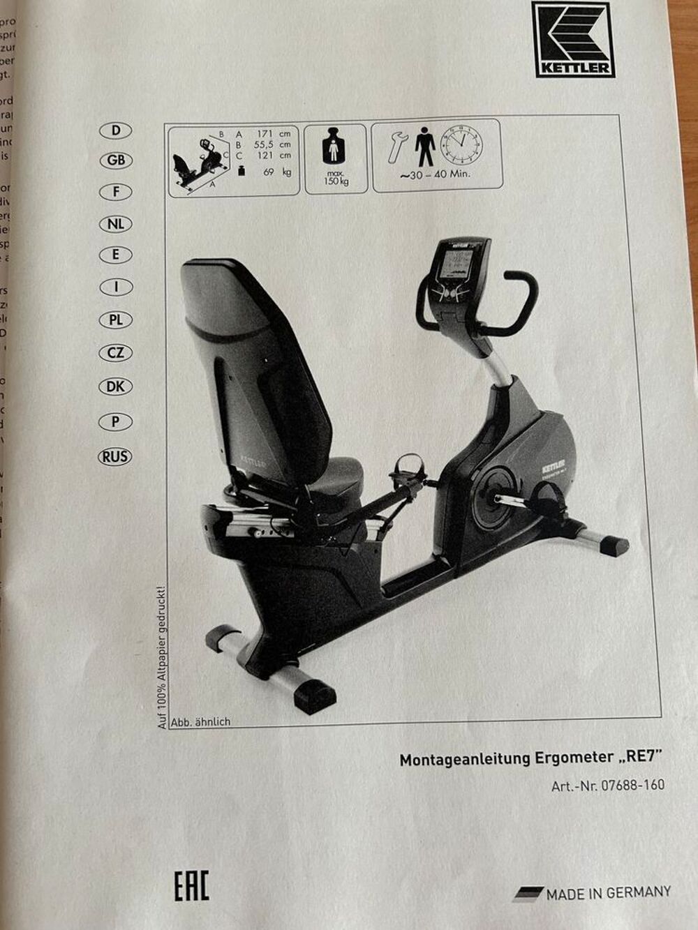 v&eacute;lo appartement Kettler Vélos