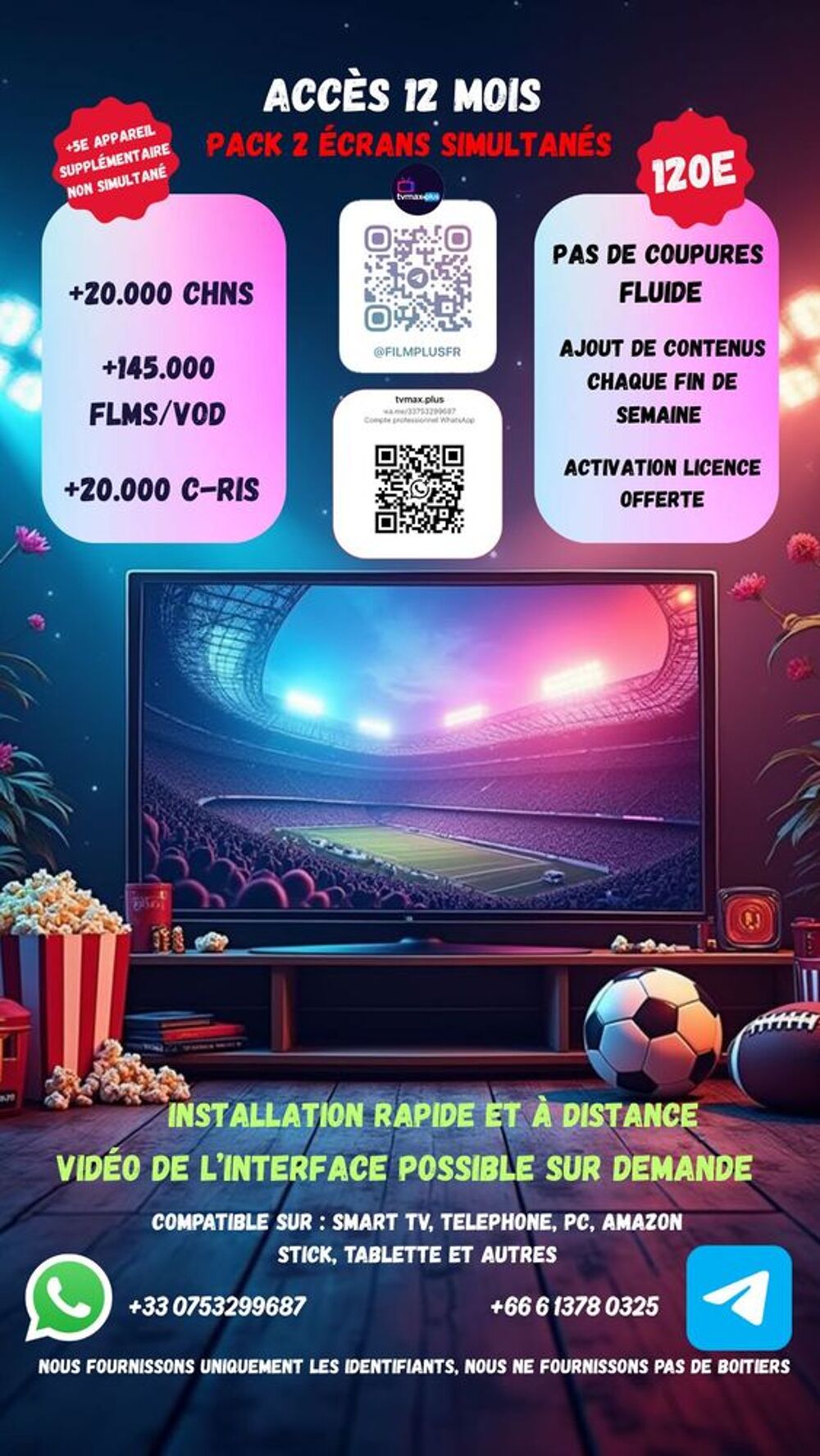 ip tv (12 mois pas encore activ&eacute;) Photos/Video/TV
