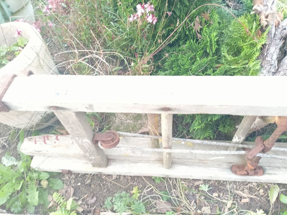 Echelle en bois double pan coulissante 7,80m &agrave; corde Bricolage