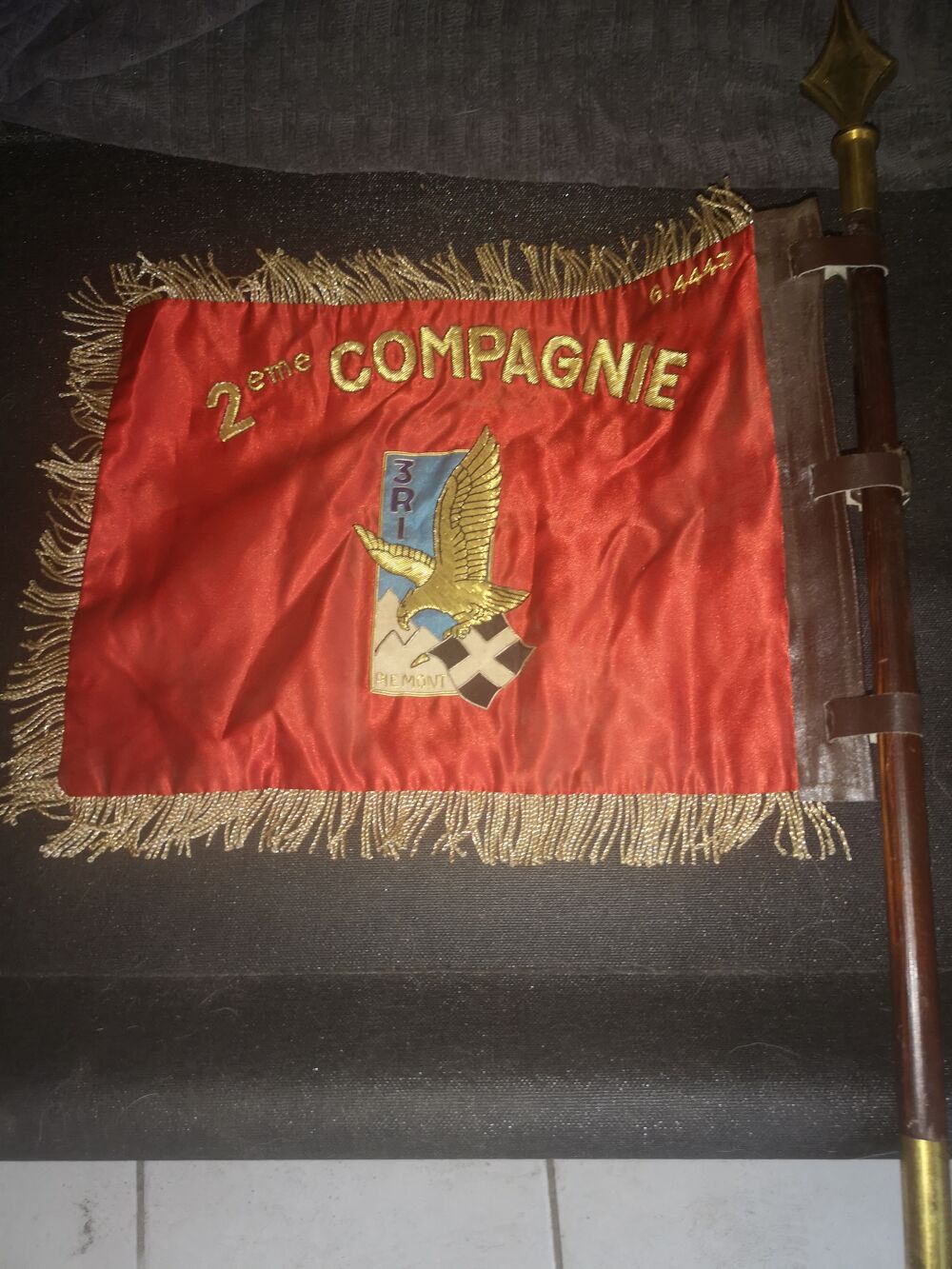 Fanion de commandement Militaire Rouge de la 2&egrave;me Cie 3e RI 