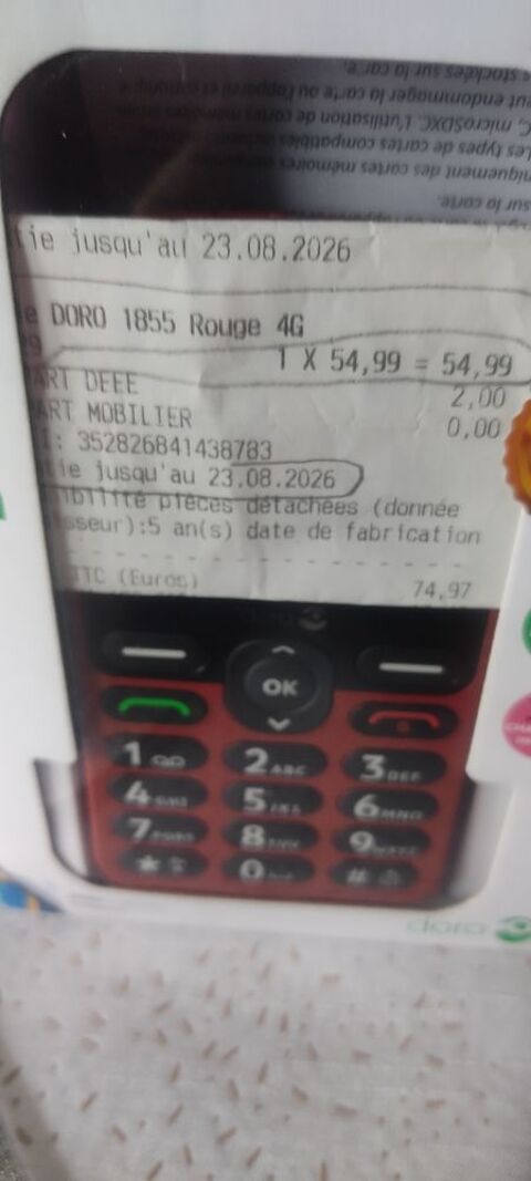 T�l�phone portable DORO jamais utilis� 42 Beauvais (60)