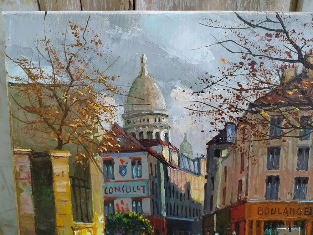 Tableau Peinture HST Paris Montmartre Sign&eacute; Antonio Rus 