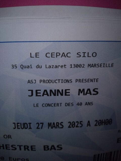 Billet concert jeanne mas 60 Marseille 1 (13)