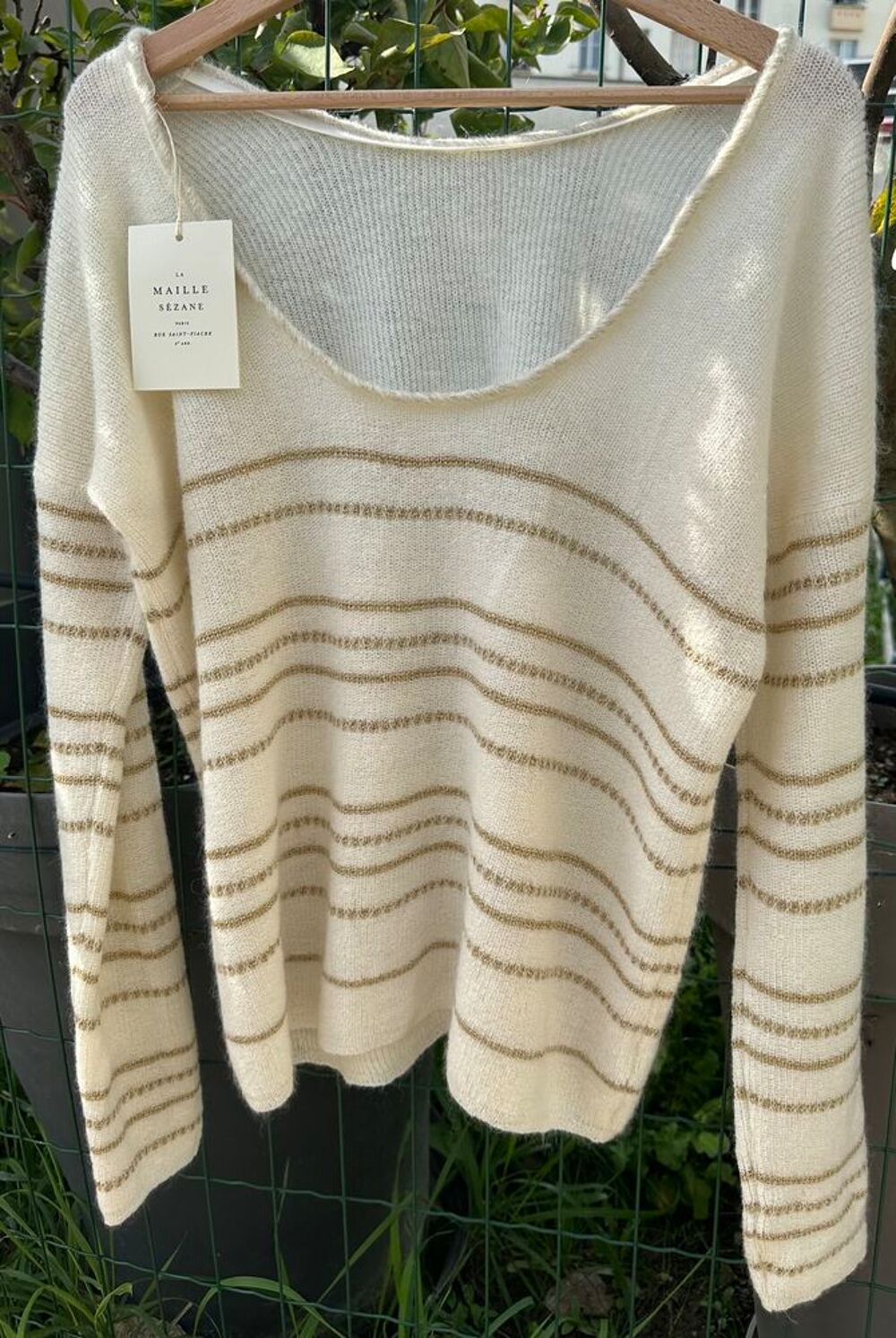Pull S&eacute;zane, mod&egrave;le Tamara, &eacute;cru/dor&eacute;, Taille M Vêtements