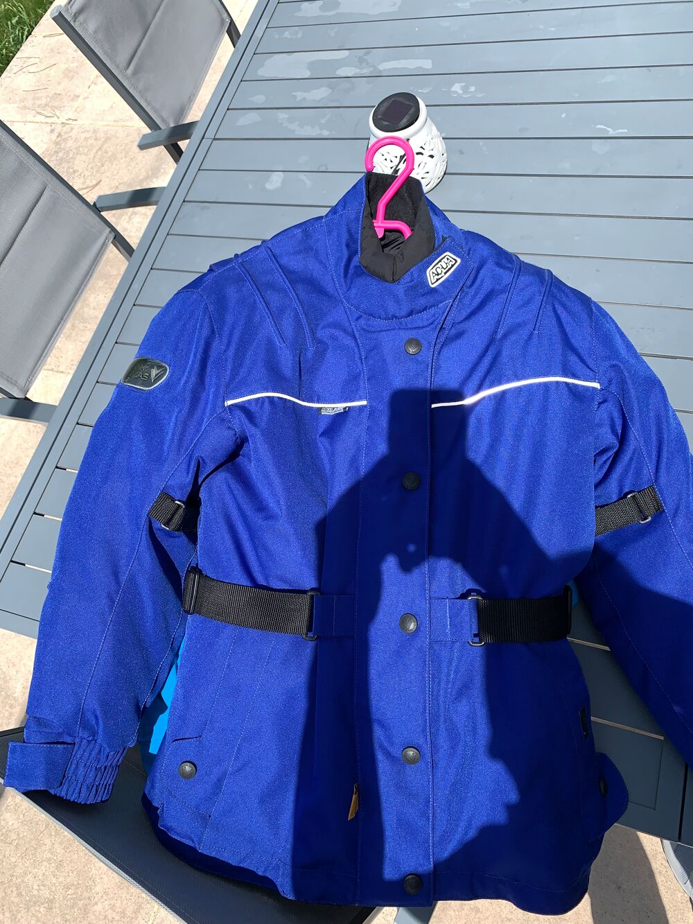 Blouson moto femme taille 40 bleu Franck Thomas Vtements
