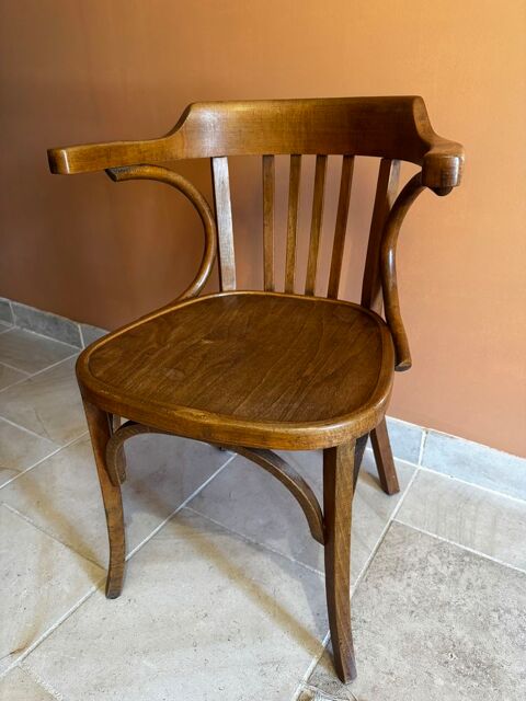 Fauteuil Baumann ancien en hêtre Pourlans (71)