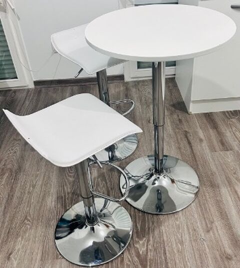 Table haute avec 2 tabourets blancs 100 Herblay (95)