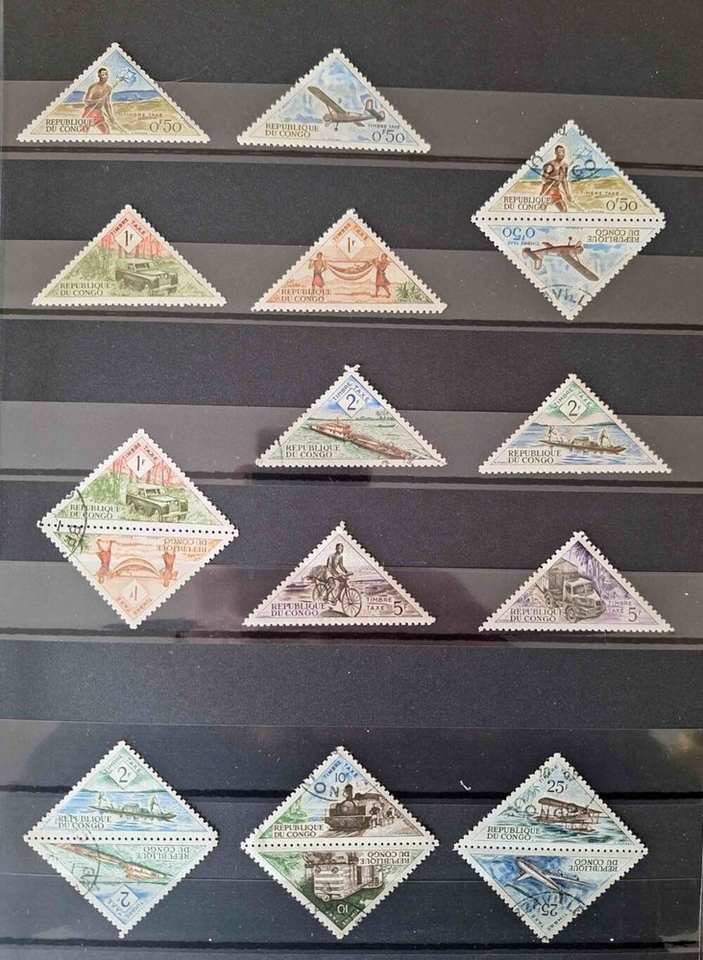 S&eacute;rie de timbres de collection du Congo 