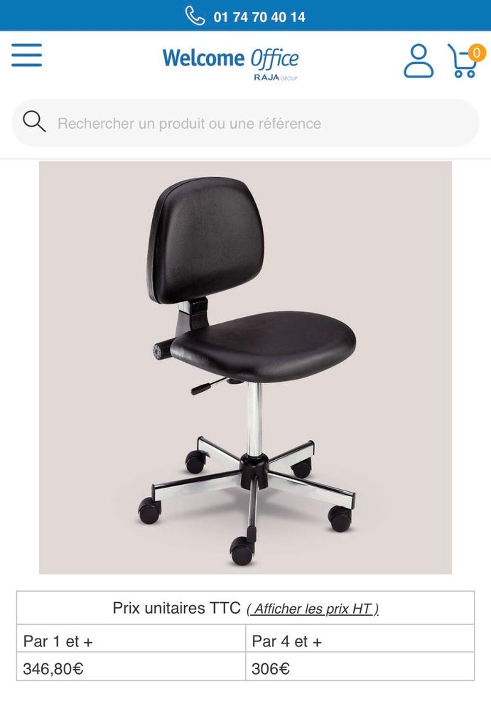 Si&egrave;ge de bureau/atelier &agrave; roulettes high tech Meubles