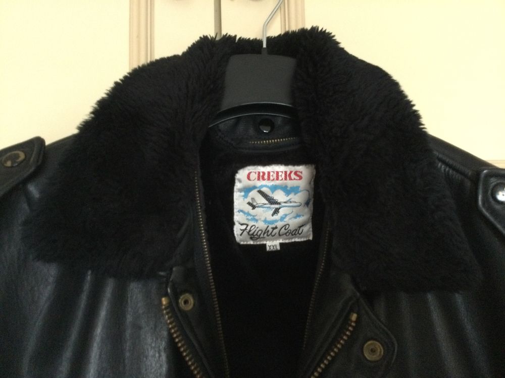Blouson homme "&nbsp;&nbsp;flight jacket&nbsp;" CREEKS en cuir marron Vêtements
