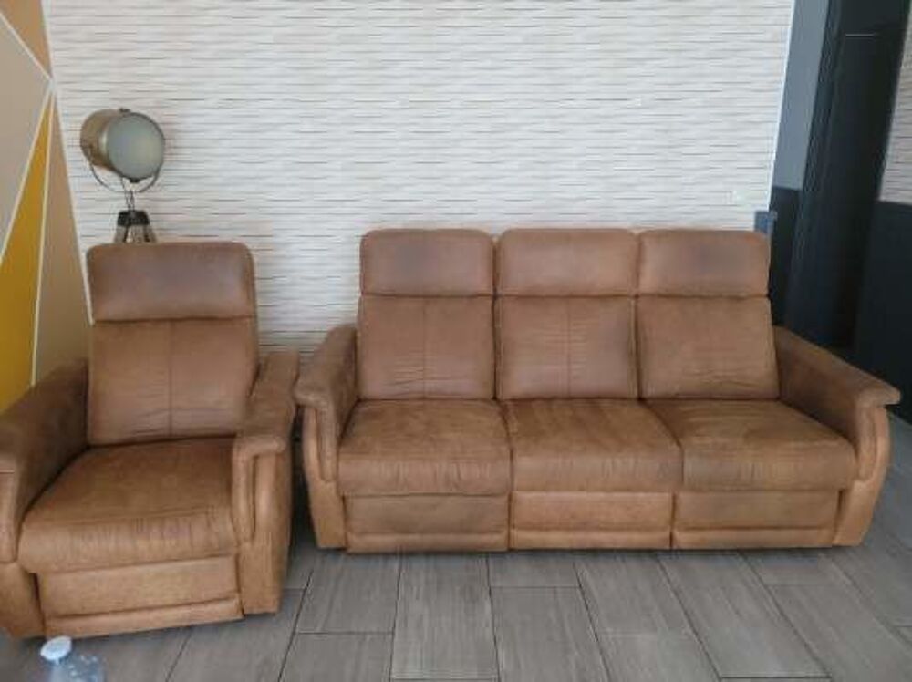 Lit pont avec sommier/ canap&eacute; et fauteuil avec Relax &eacute;lectri Meubles