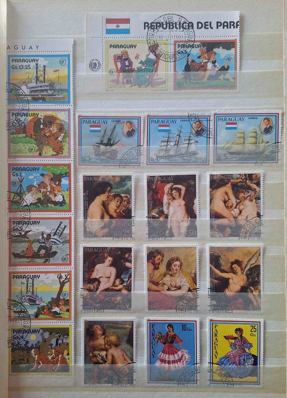 S&eacute;rie de timbres de collection du Paraguay bis 