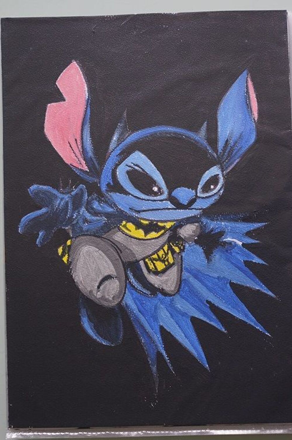 stitch en batman - sur papier aquarelle format A4 - 300 g Décoration