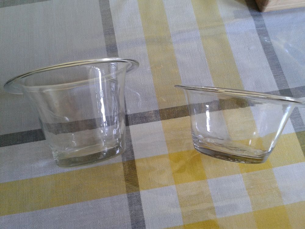 verrines anciennes en verre souffl&eacute; XVII&egrave;me Cuisine