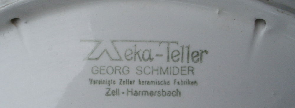 PLAT Georg SCHMIDER Zell Harmersbach Diam&egrave;tre 36 cm Décoration