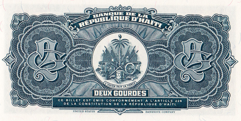 Billet de banque neuf Ha&iuml;ti Cara&iuml;bes - 2 gourdes 1990 