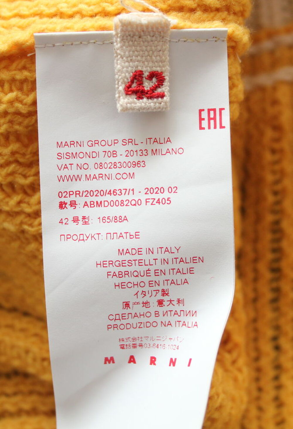 Top cropt laine et cachemire MARNI T.38 Vêtements