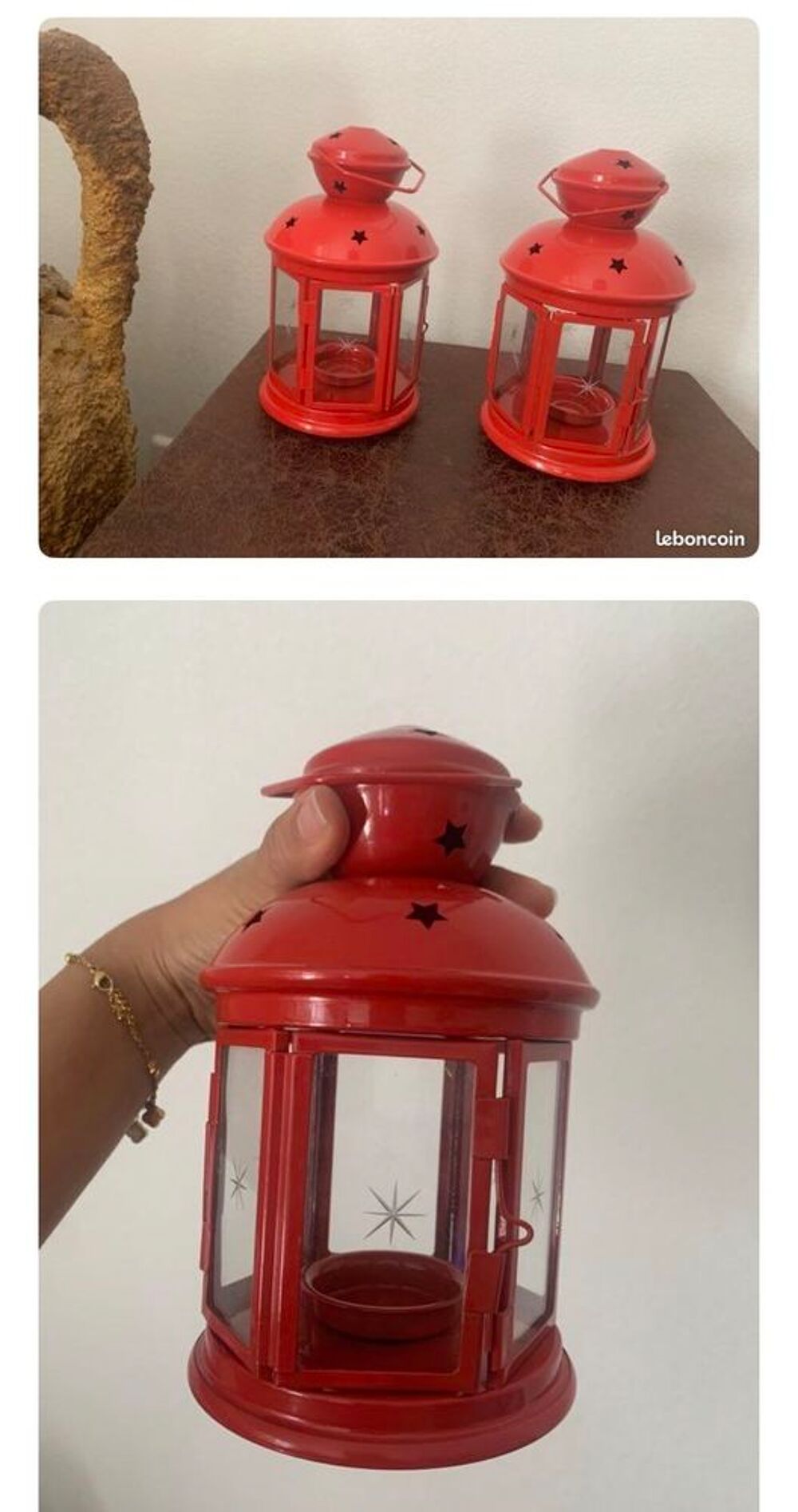 lot de 2 lanternes &agrave; bougie Décoration