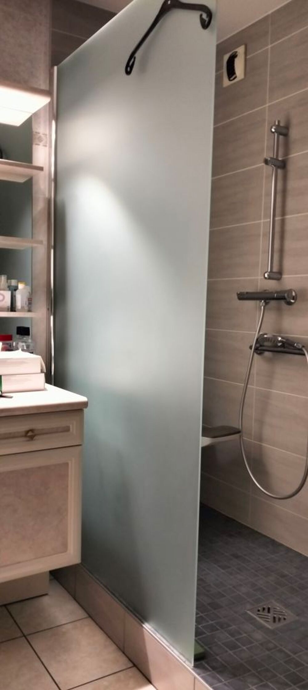 paroi de douche vitre teint&eacute;e Décoration