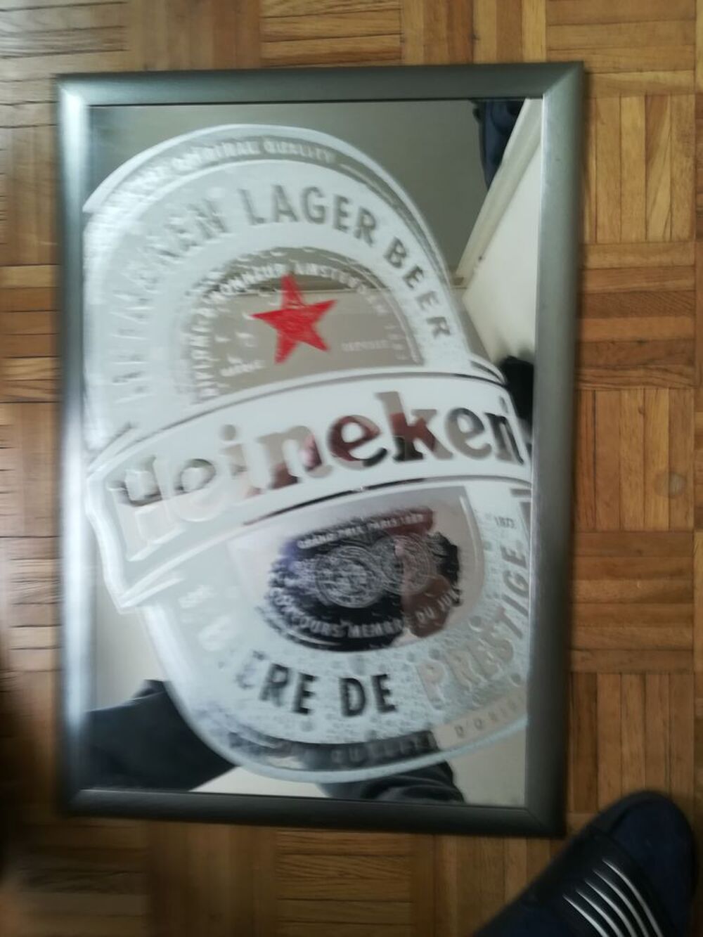 Panneau publicitaire miroir Heineken 