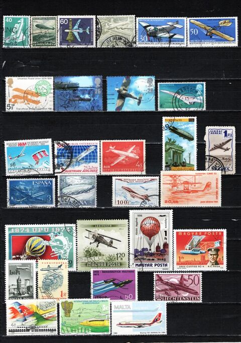 59 timbres d'EUROPE sur les TRANSPORTS AERIENS 4 Les glisottes-et-Chalaures (33)