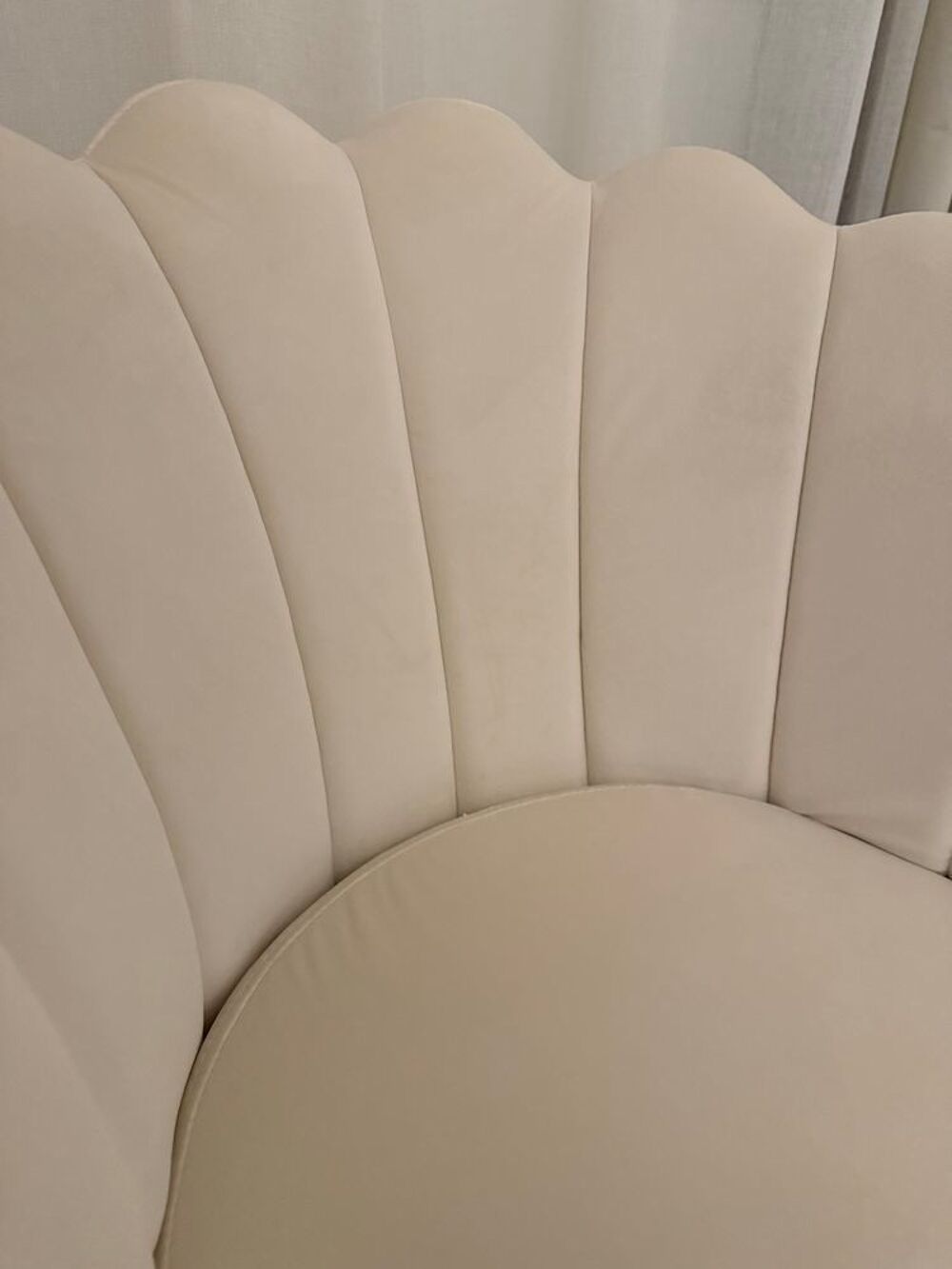 fauteuil coquillage velours beige €" Homcom Meubles