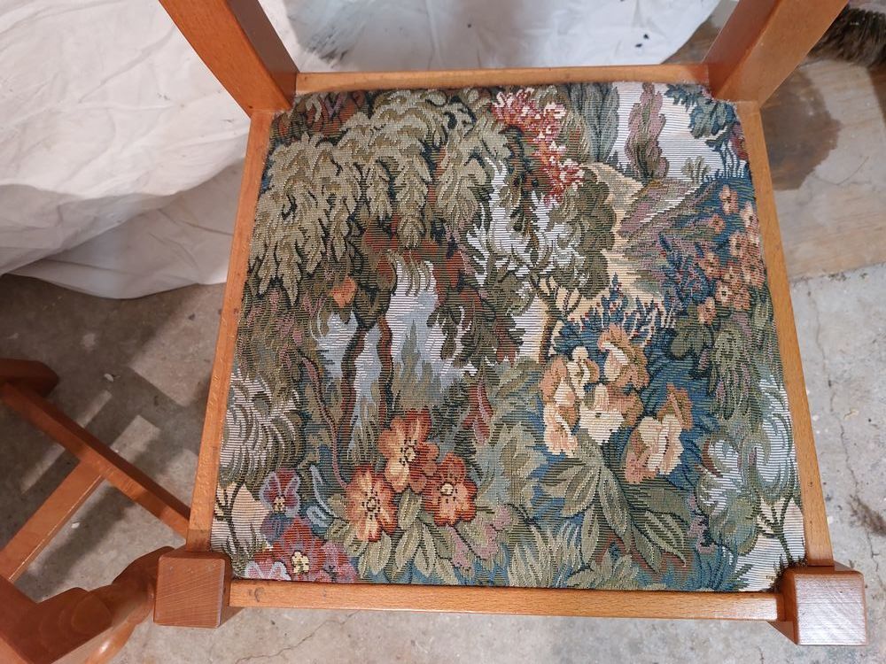 (2) Chaises salon assise brod&eacute;e Meubles