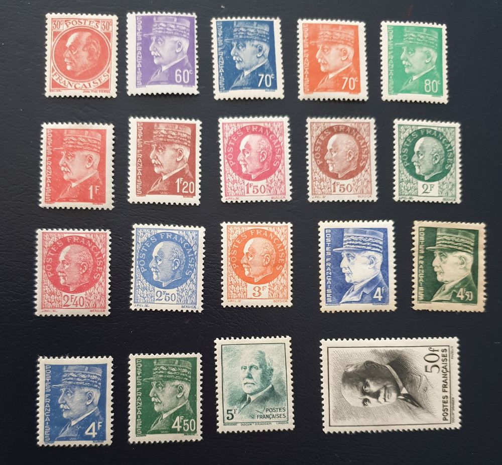 506 &agrave; 525, timbres avec charni&egrave;res 