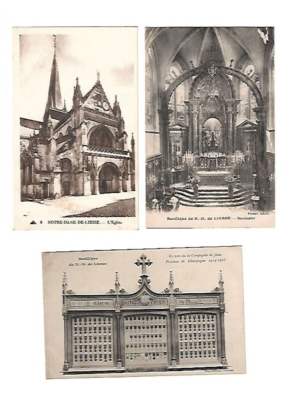 6 cartes postale sur la Notre-dame de liesse Lot n&deg;2 