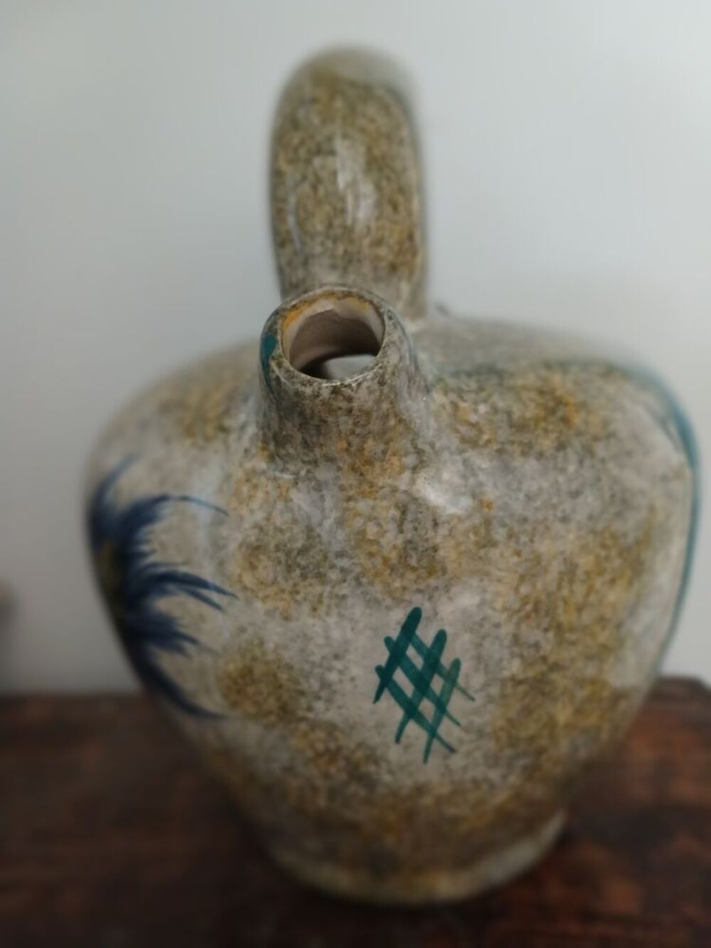 Cruche cargoulette vase c&eacute;ramique sign&eacute; J Yell Décoration