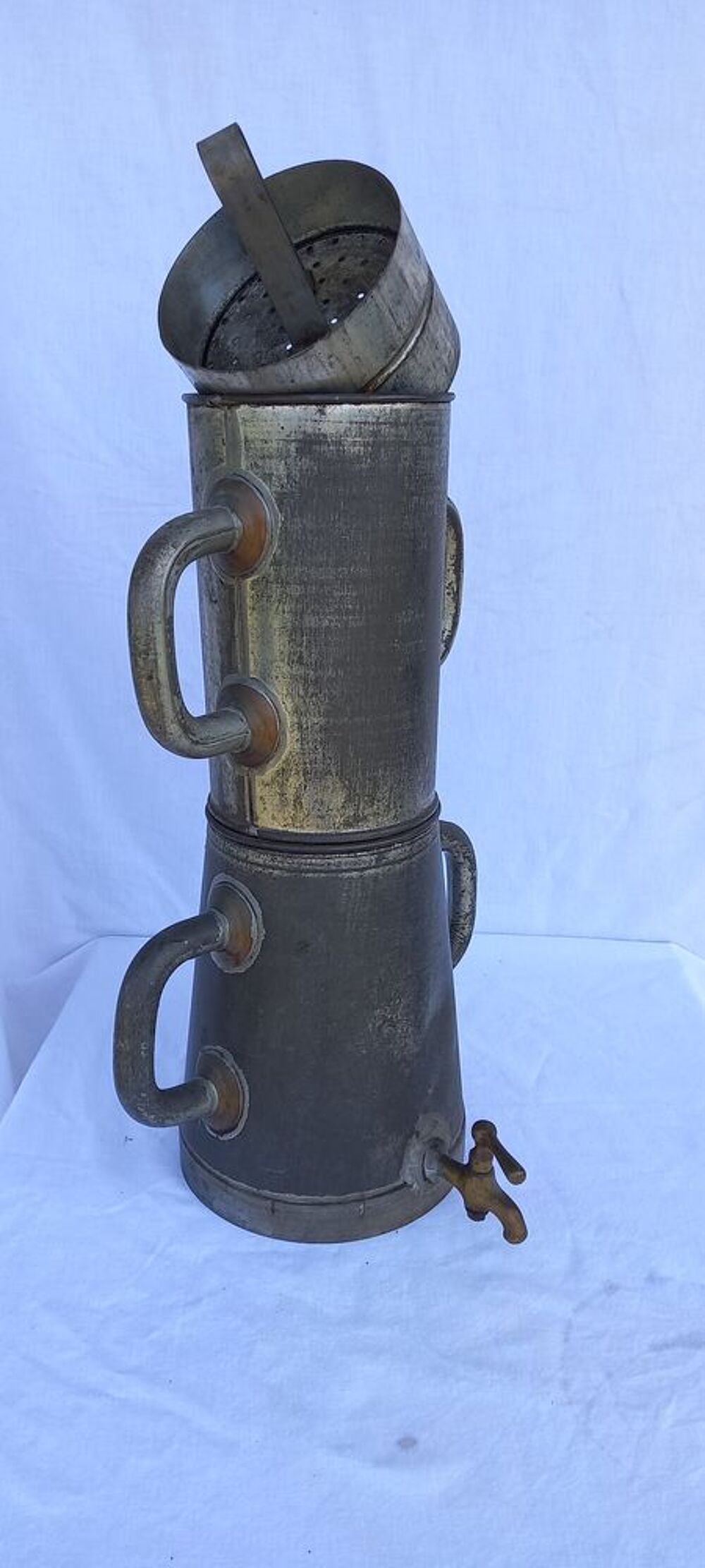 Ancienne cafeti&egrave;re de cantine zinc 10 litres Décoration