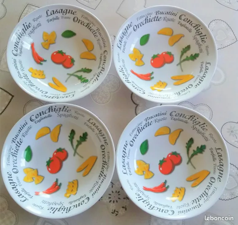 4 assiettes pour p�tes - spaghettis  - lasagnes ou autre 8 Domart-en-Ponthieu (80)