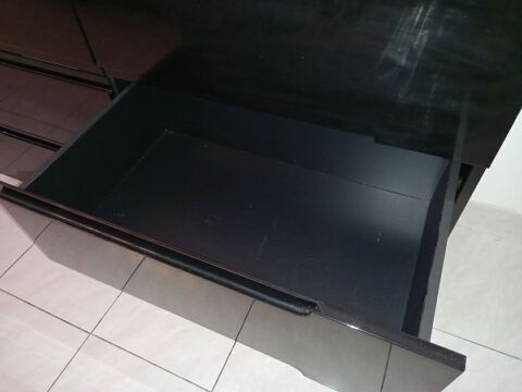 Meuble buffet 6 tiroirs noir vernis 130 Nice (06)