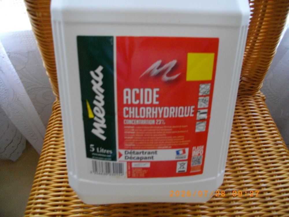 Un bidon d'acide chlorydrique 5 litres - (NEUF) Bricolage