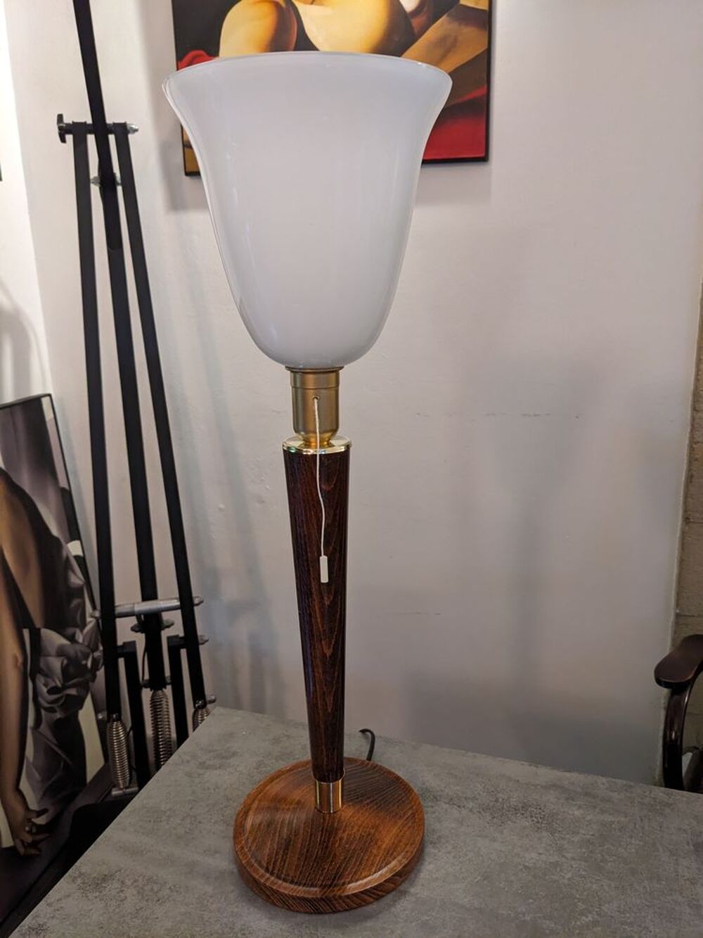 LAMPE STYLE MAZDA UNILUX art d&eacute;co vintage 1930. avec inter &agrave; Décoration