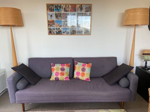 Canap� gris en tissus 3 places 100 Antibes (06)