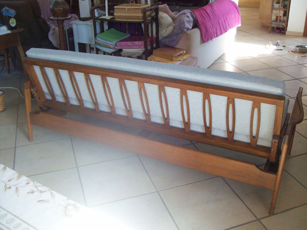 canap&eacute; lit vintage 1960 bois tek Meubles