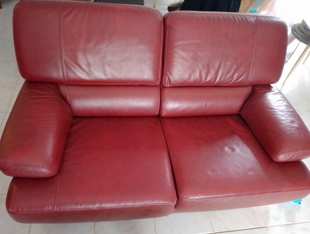 canap&eacute; cuir buffle 2 places 185€ Meubles