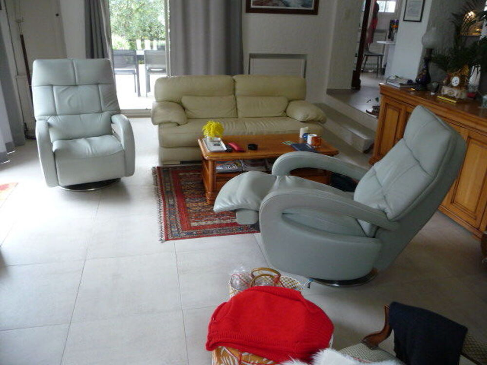 FAUTEUIL RELAX BMARLY CUIR manuel BON ETAT Meubles