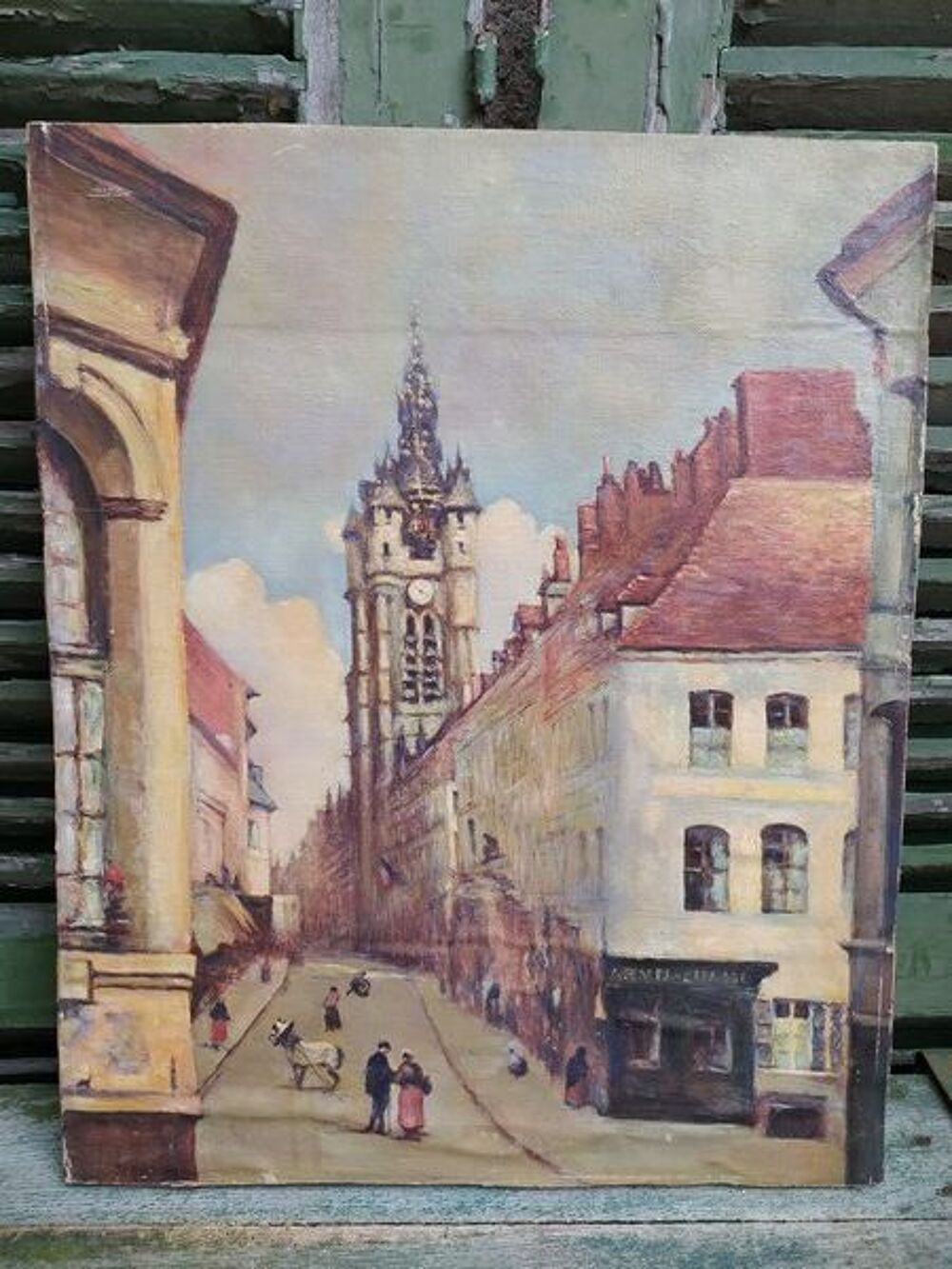 Tableau Le Beffroi de Douai d'apr&egrave;s Camille Corot Décoration
